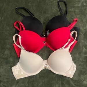 Victoria's Secret Bra Set - Black, Red, and Cream